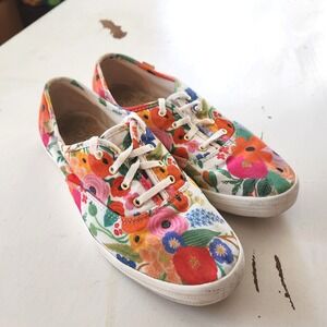 Keds x Rifle Paper Co Floral Canvas Sneakers Garden Party Women Size 8 Low Top